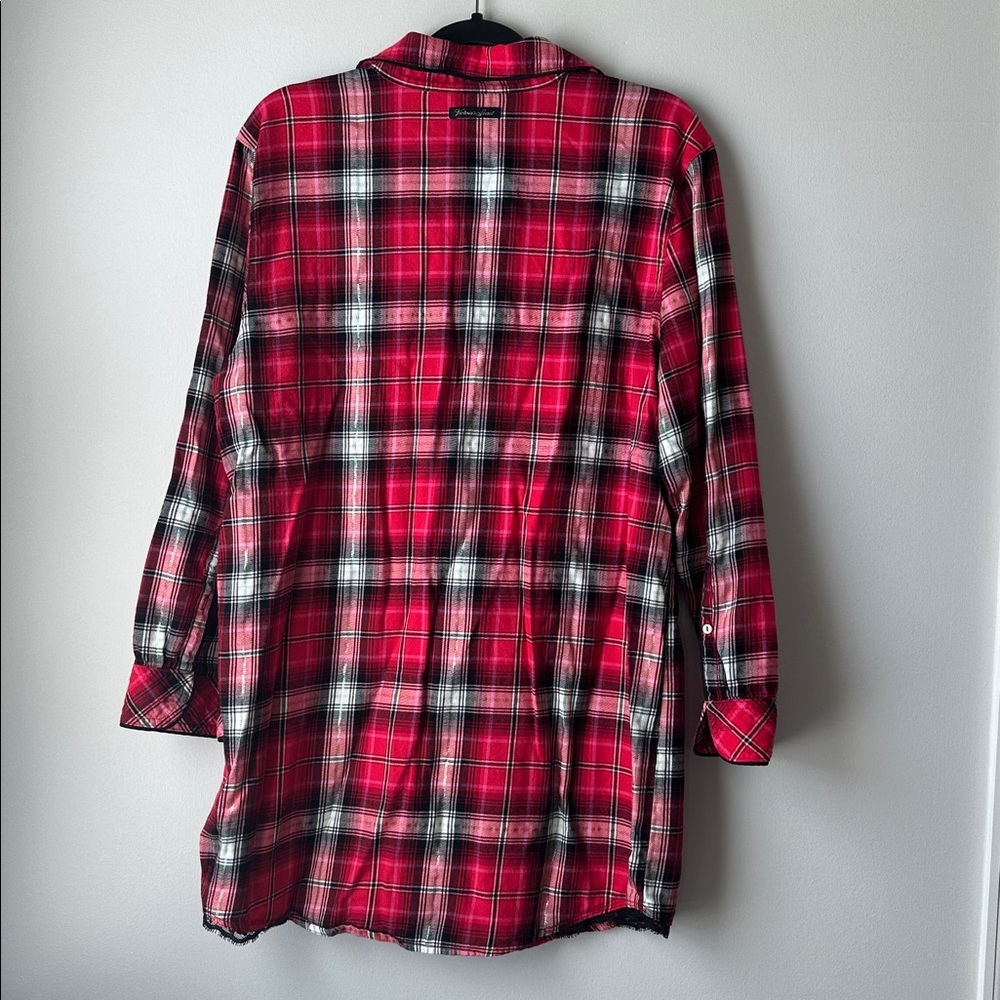 Victoria’s Secret Flannel Plaid Nightgown Sleep Shirt Size Large - Picture 3 of 6